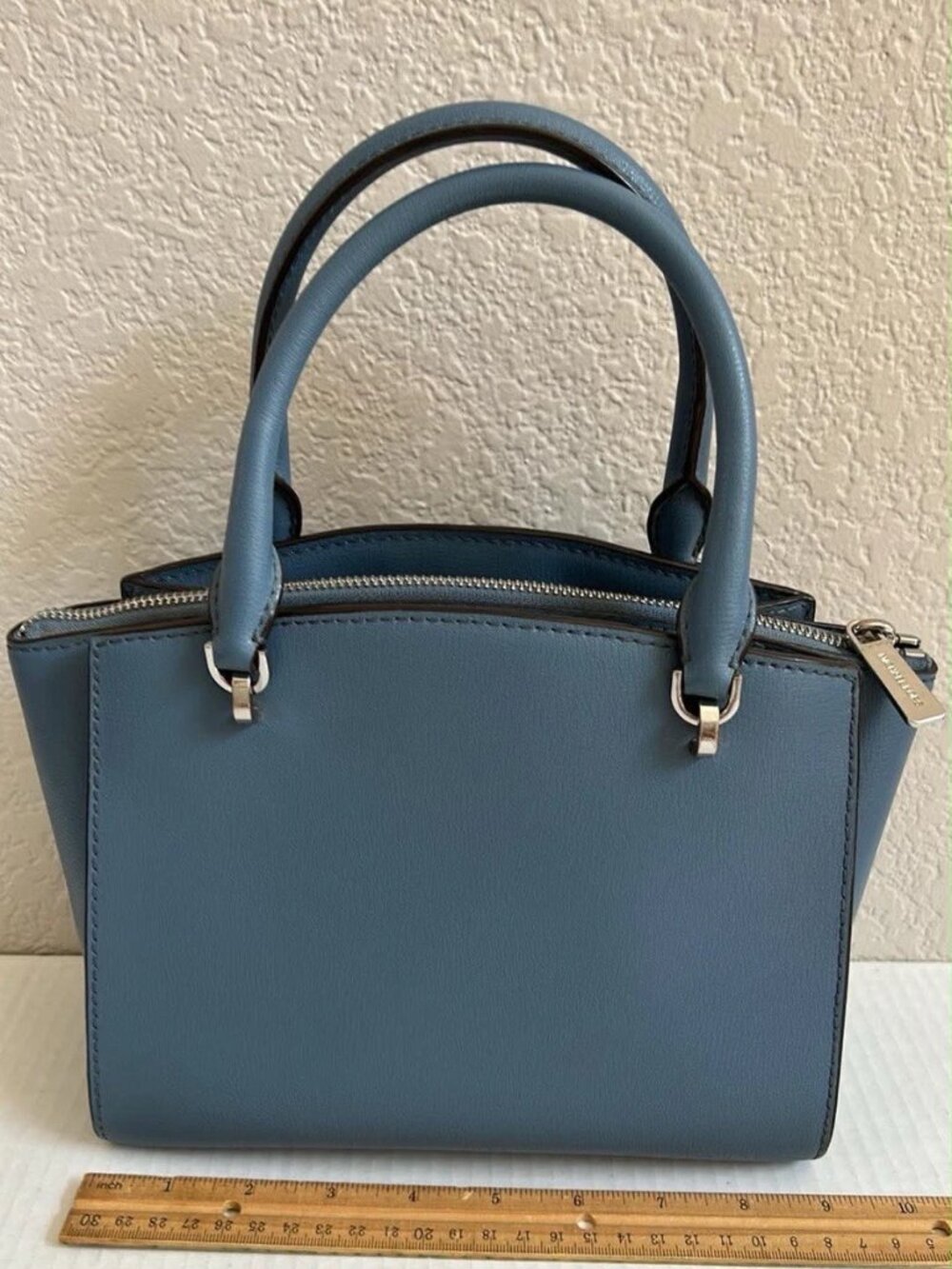 Michael Kors Ellis Small Convertible Leather Shoulder Bag - Denim Blue - Picture 5 of 10